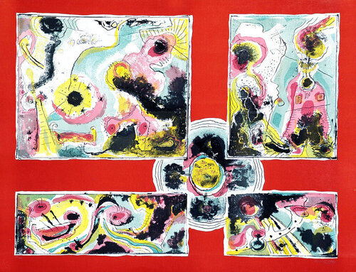 Red Abstract van Le Oben, Afdruk te koop op Singulart