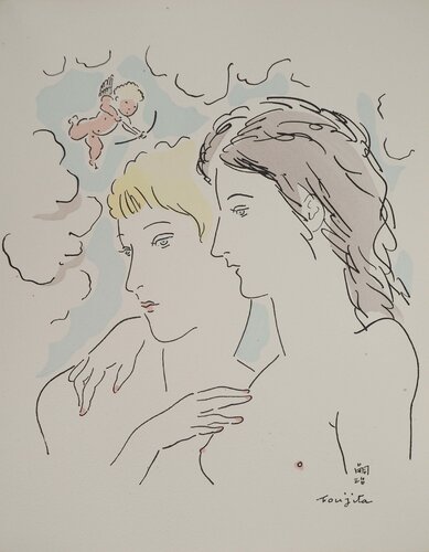 Les amantes di Léonard-Tsuguharu Foujita, Stampa in vendita su Singulart