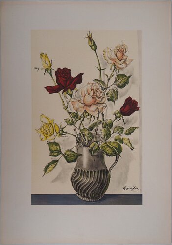 Le bouquet de roses par Léonard-Tsuguharu Foujita, Édition en vente sur Singulart