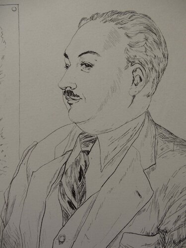 La Rivière Enchantée - Portrait d'Héron de Villefosse von Léonard-Tsuguharu Foujita, Druck kaufen auf Singulart