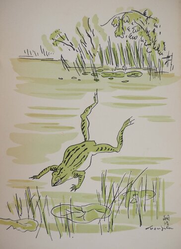 Zen, Grenouille au dessus d'un étang by Léonard-Tsuguharu Foujita, Print for Sale on Singulart
