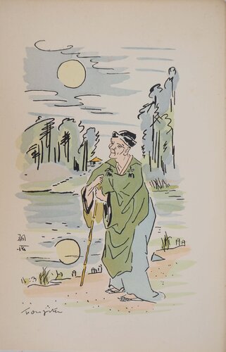 Sage au bord de la rivière by Léonard-Tsuguharu Foujita, 版画 for Sale on Singulart