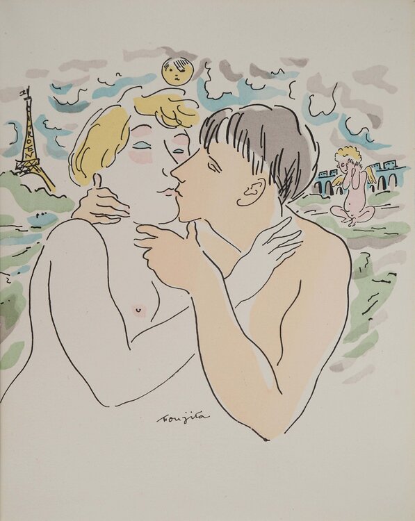 Les amoureux à Paris Léonard-Tsuguharu Foujita