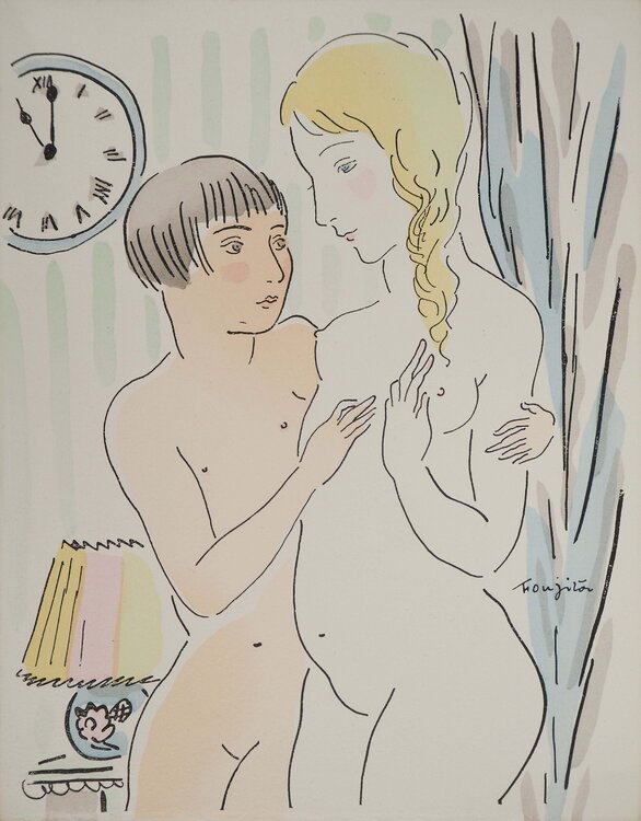 Les jeunes filles intimidées Léonard-Tsuguharu Foujita
