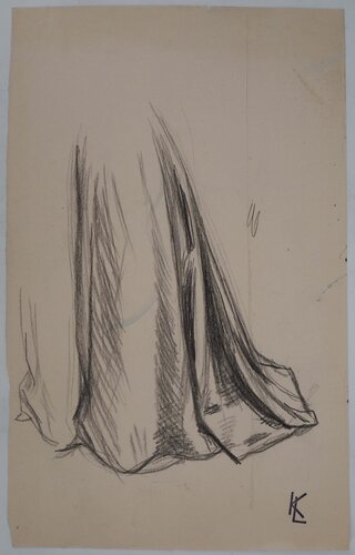 Drapé de robe en mouvement, dessin original by Léopold-Franz Kowalski, Drawing for Sale on Singulart