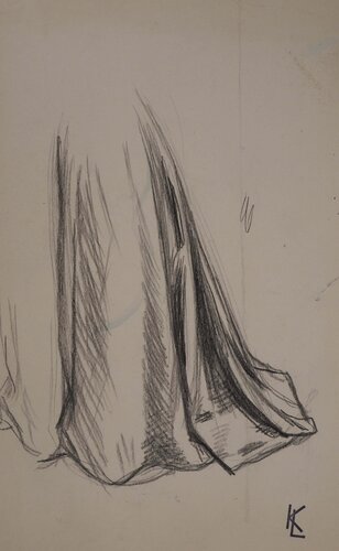 Drapé de robe en mouvement, c par Léopold-Franz Kowalski, Œuvre sur papier en vente sur Singulart
