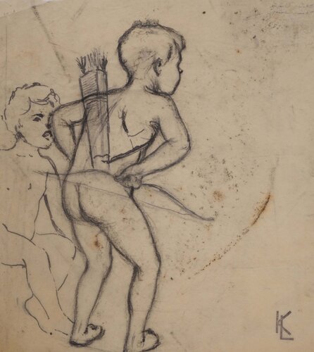 Enfants au tir à l'arc, c di Léopold-Franz Kowalski, Opera su carta in vendita su Singulart