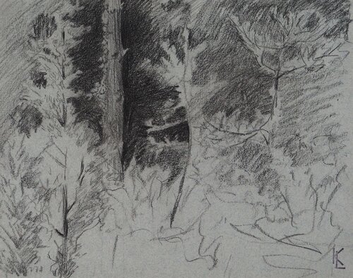 Forêt de nuit, c by Léopold-Franz Kowalski, Work on Paper for Sale on Singulart