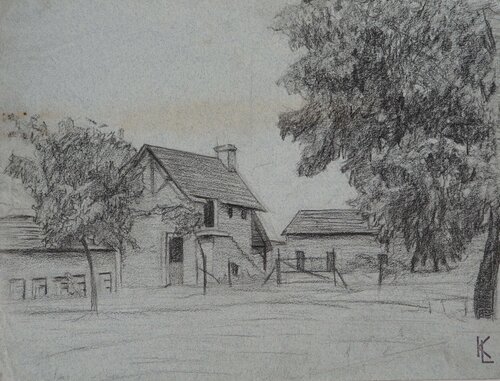 Une ferme, c di Léopold-Franz Kowalski, Opera su carta in vendita su Singulart