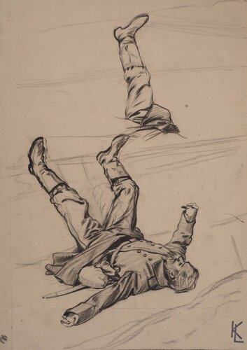 Le soldat allongé, c by Léopold-Franz Kowalski, Work on Paper for Sale on Singulart