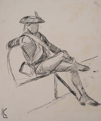 Un soldat assis, c by Léopold-Franz Kowalski, Work on Paper for Sale on Singulart