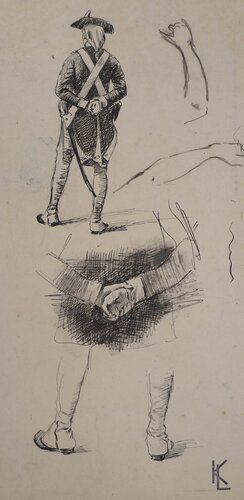 Un soldat de dos, c by Léopold-Franz Kowalski, Work on Paper for Sale on Singulart