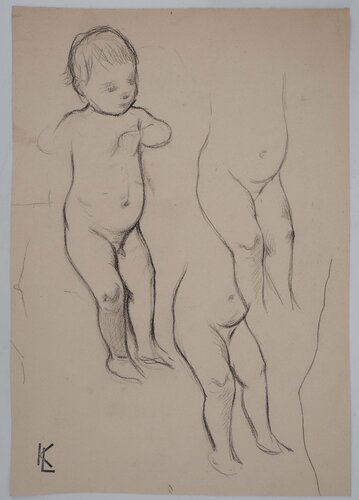 L'enfant qui marche, dessin original by Léopold-Franz Kowalski, デッサン for Sale on Singulart