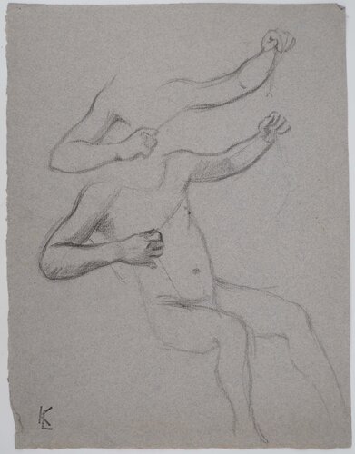 Étude de l'enfant, dessin original by Léopold-Franz Kowalski, Drawing for Sale on Singulart