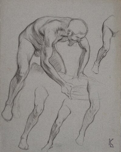 Étude du nu masculin en mouvement, c par Léopold-Franz Kowalski, Œuvre sur papier en vente sur Singulart