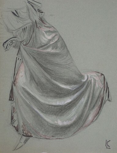 Drapé d'une robe, c di Léopold-Franz Kowalski, Opera su carta in vendita su Singulart