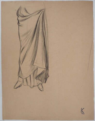 Jupon fluide, dessin original by Léopold-Franz Kowalski, Drawing for Sale on Singulart