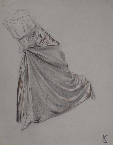 Le drapé de jupe relevée, c by Léopold-Franz Kowalski, Work on Paper for Sale on Singulart