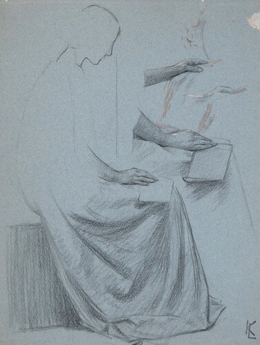 Étude de la main, c di Léopold-Franz Kowalski, Opera su carta in vendita su Singulart