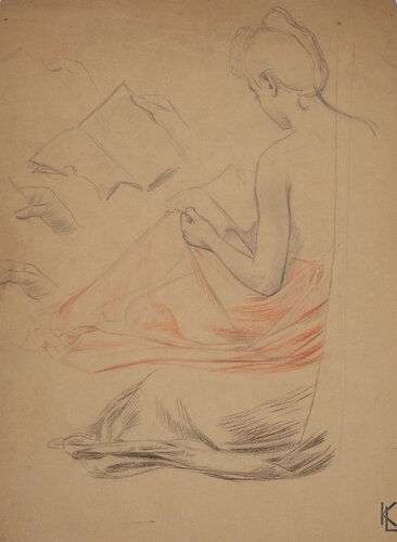 La lecture, c by Léopold-Franz Kowalski, Work on Paper for Sale on Singulart