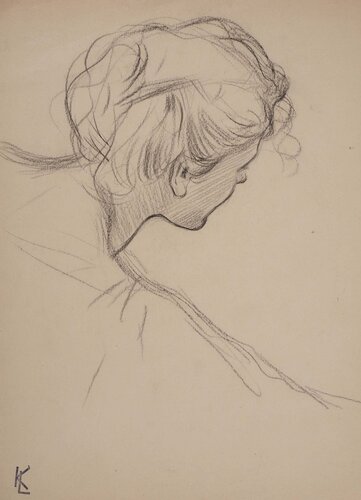 Portrait féminin, c par Léopold-Franz Kowalski, Œuvre sur papier en vente sur Singulart