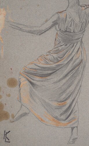Drapé d'une robe vue de dos 1, c by Léopold-Franz Kowalski, Work on Paper for Sale on Singulart