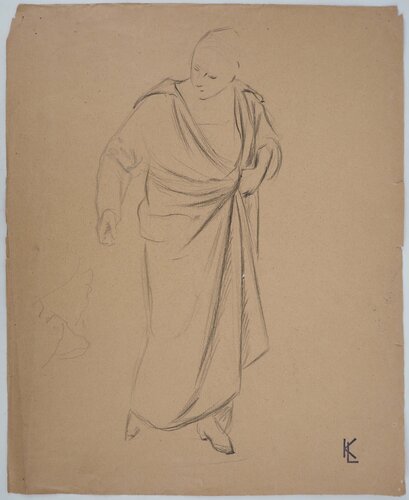 Homme en peignoir, dessin original von Léopold-Franz Kowalski, Zeichnungen kaufen auf Singulart