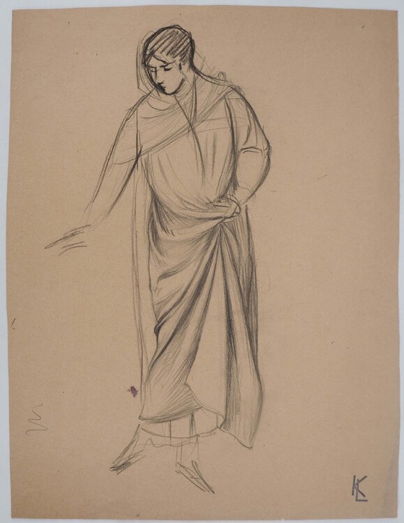 Drapé d'une toge, dessin original Léopold-Franz Kowalski