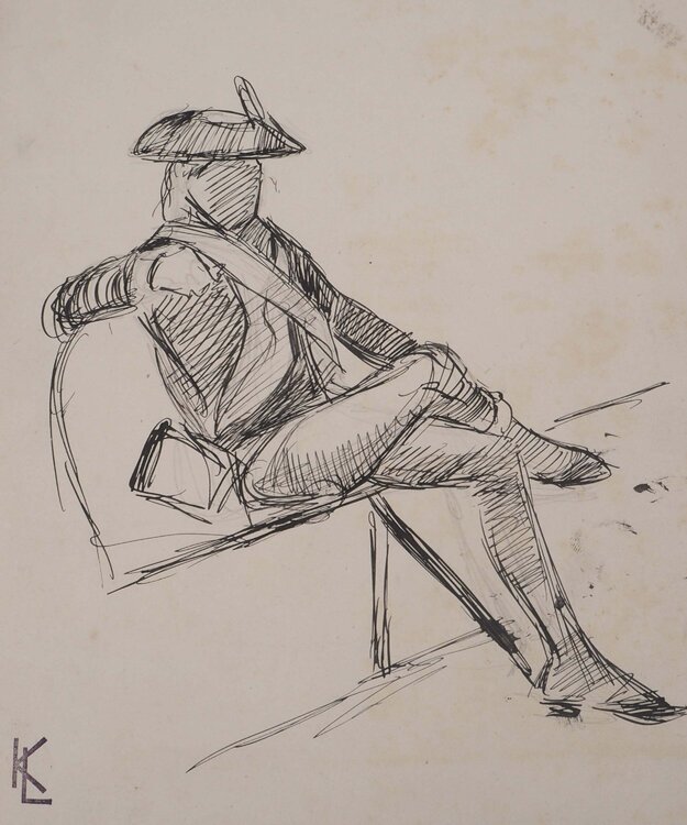 Un soldat assis, c Léopold-Franz Kowalski