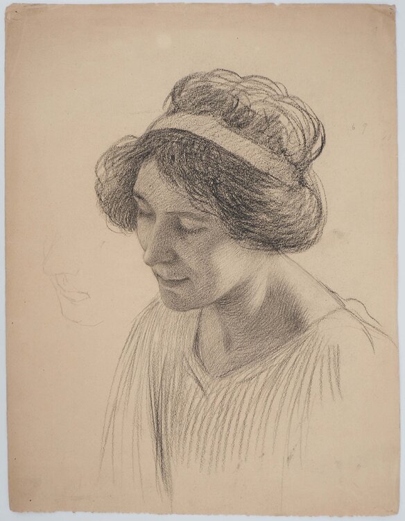 Portrait d'Amélia, dessin original Léopold-Franz Kowalski