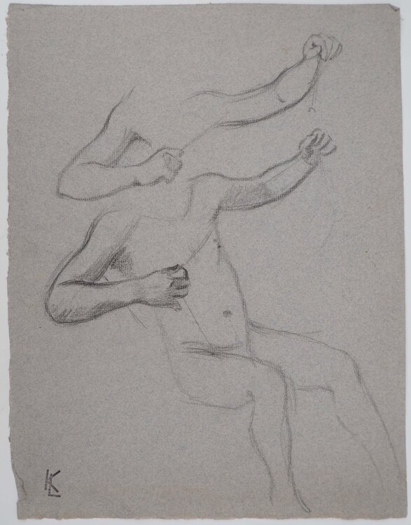 Étude de l'enfant, dessin original Léopold-Franz Kowalski