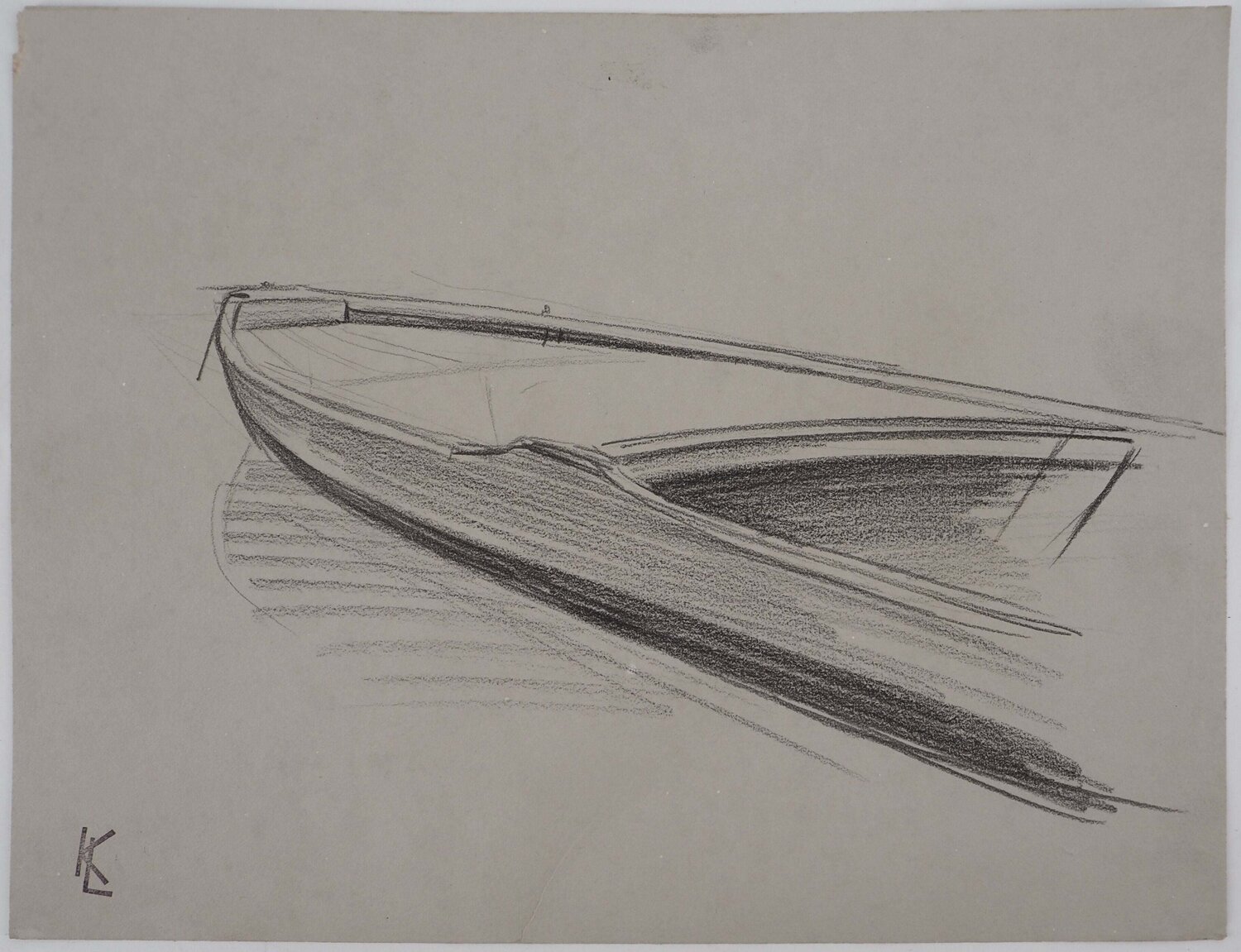 L'avant de la barque, dessin original Léopold-Franz Kowalski Zeichnungen zu verkaufen