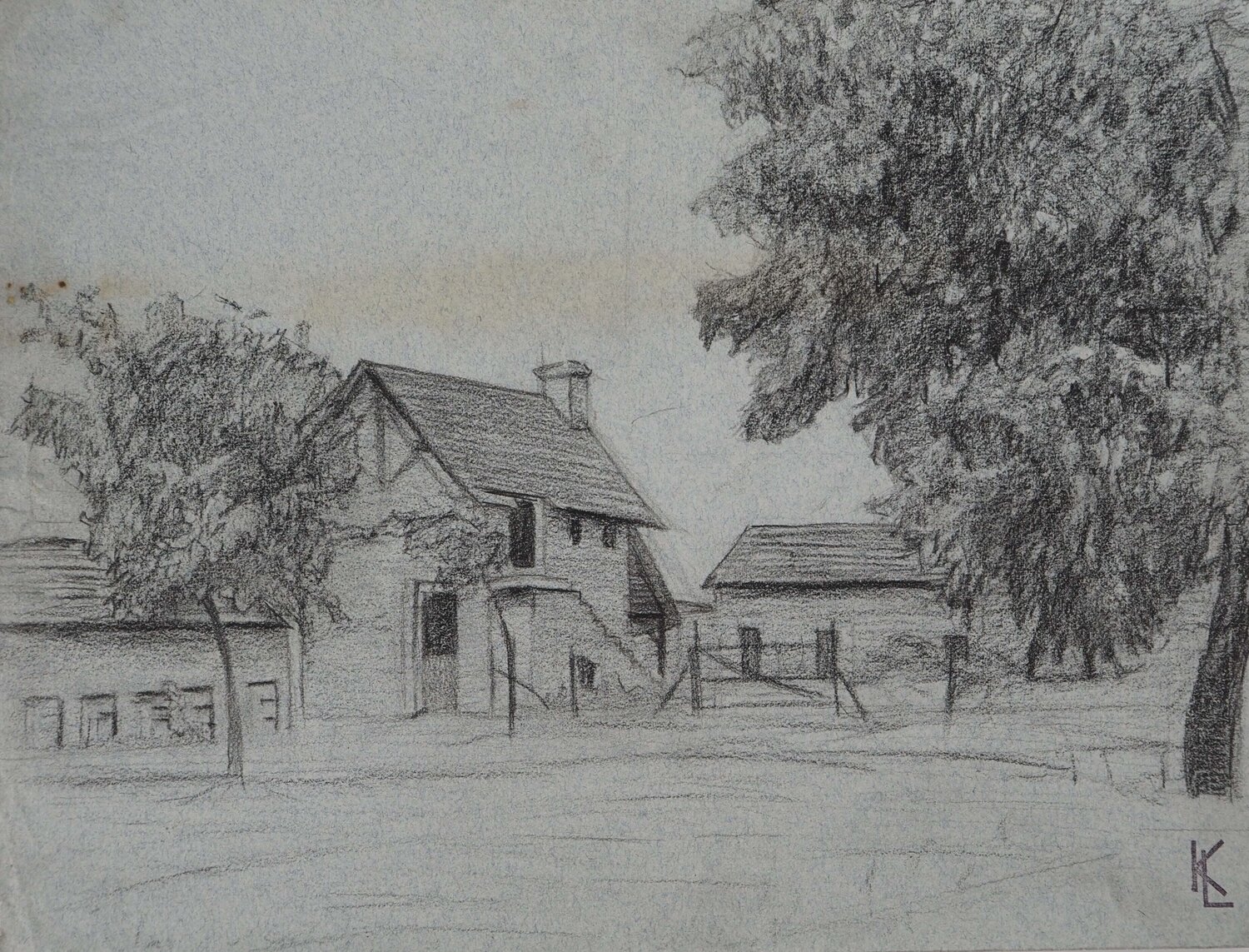 Une ferme, c Léopold-Franz Kowalski Werk auf Papier zu verkaufen