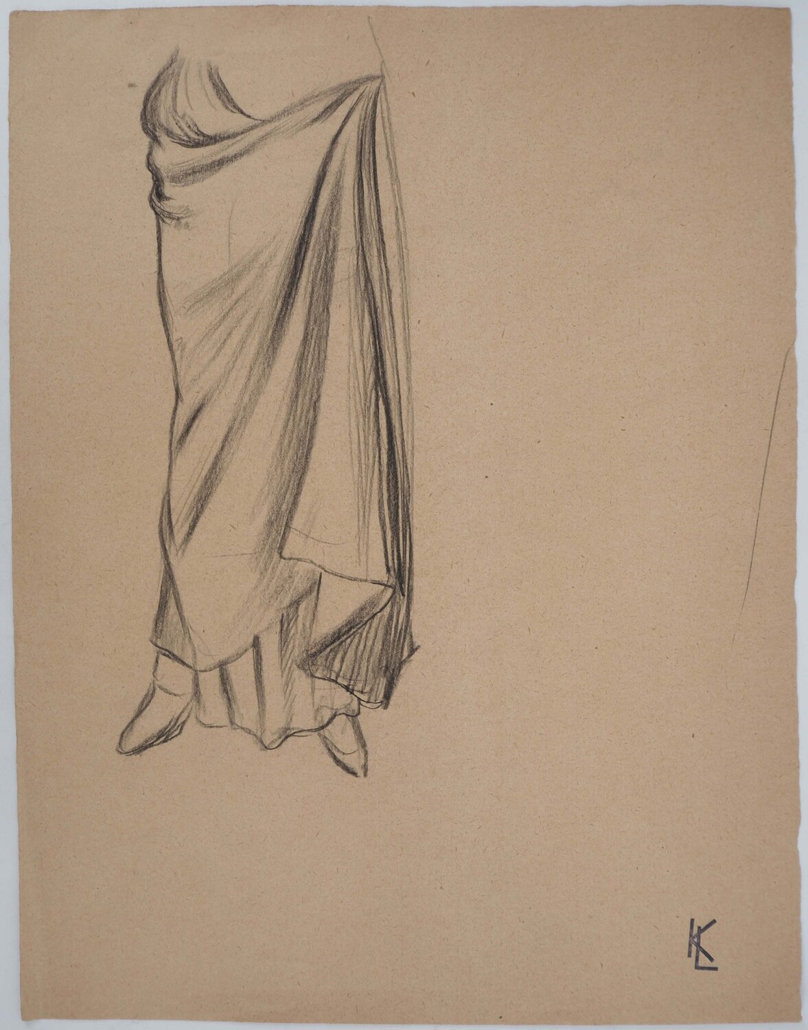 Jupon fluide, dessin original Léopold-Franz Kowalski Dessin à vendre