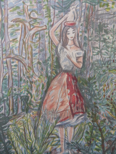 La laitièr di Louis Touchagues, Stampa in vendita su Singulart