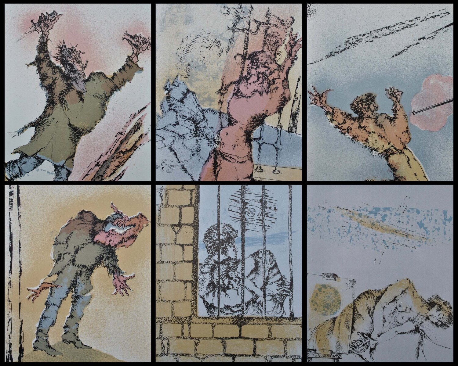 Les expressifs, 6 Lithographies originales, 1962 Luc Simon Édition à vendre