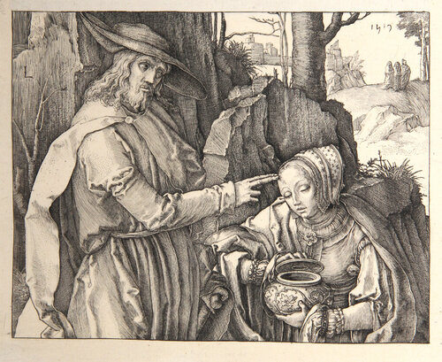 Jesus Christ apparaissant a la Madeleine sous la fourme d'un Jardiner van Lucas van-Leyden, Afdruk te koop op Singulart
