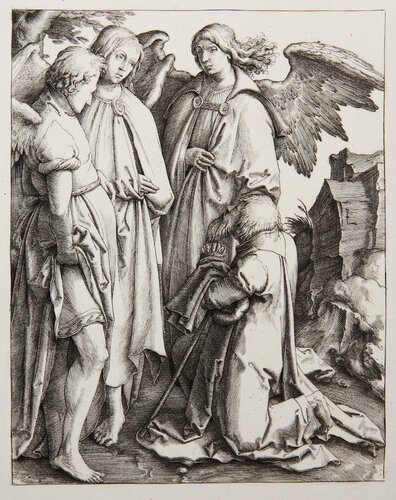 Abraham et les Trois Anges van Lucas van-Leyden, Afdruk te koop op Singulart