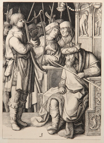 David jouant de la Harpe devant Saul van Lucas van-Leyden, Afdruk te koop op Singulart