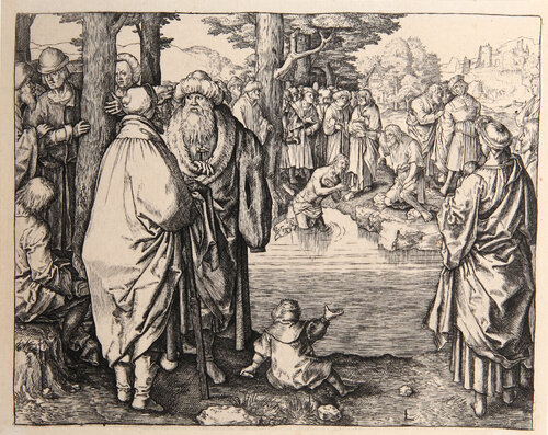 Le Bapteme de Jesus Christ von Lucas van-Leyden, Druck kaufen auf Singulart
