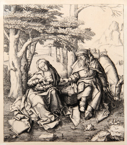 Le repos en Egypte von Lucas van-Leyden, Druck kaufen auf Singulart