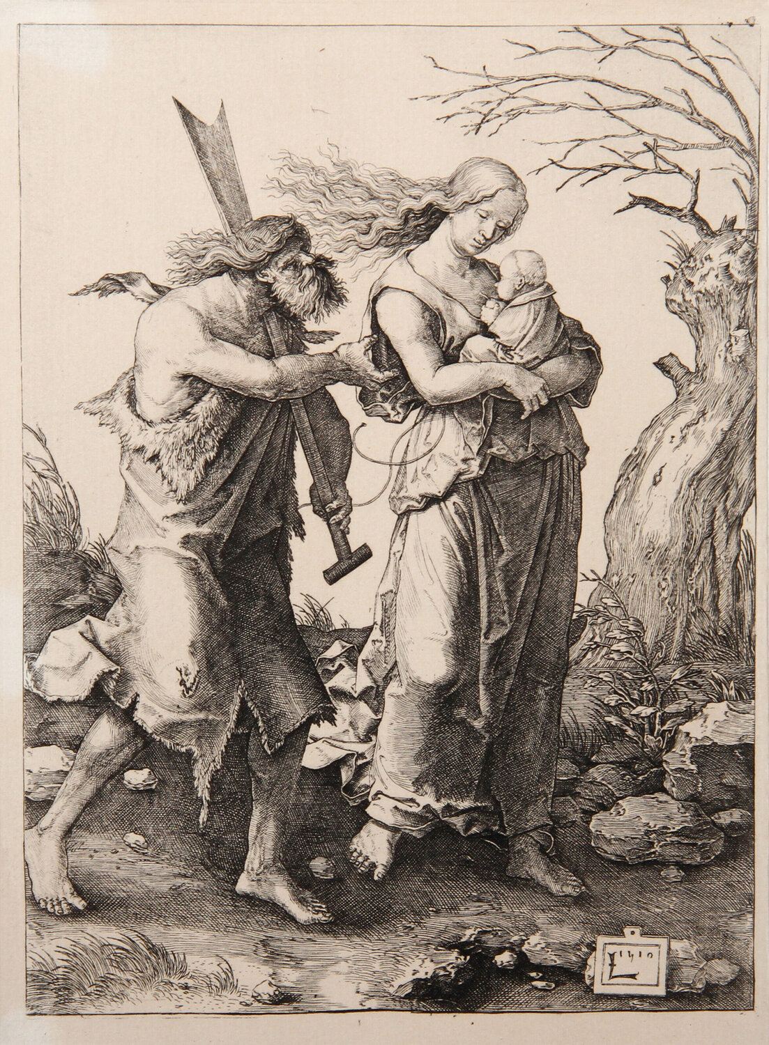Adam et Eve Fugitifs Lucas van-Leyden
