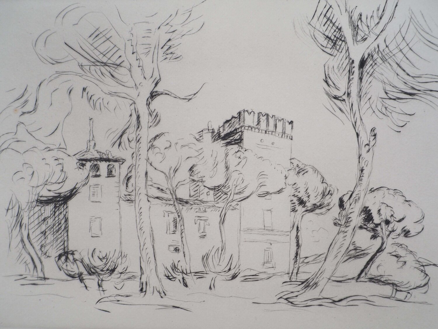 Vieux castel romain Lucien Mainssieux Afdruk te koop