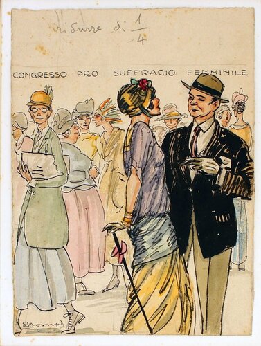 Congress Pro Women's Suffrage by Luigi Bompard, 종이 for Sale on Singulart
