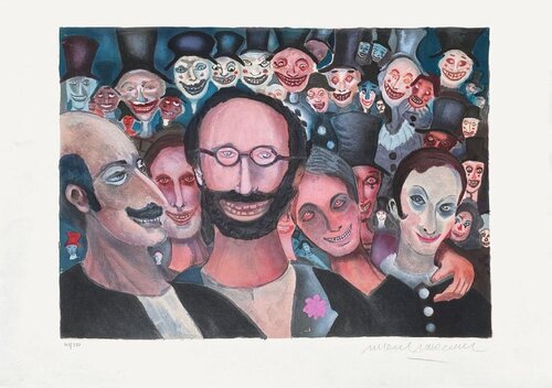 Public qui rit von Marcel Marceau, Druck kaufen auf Singulart