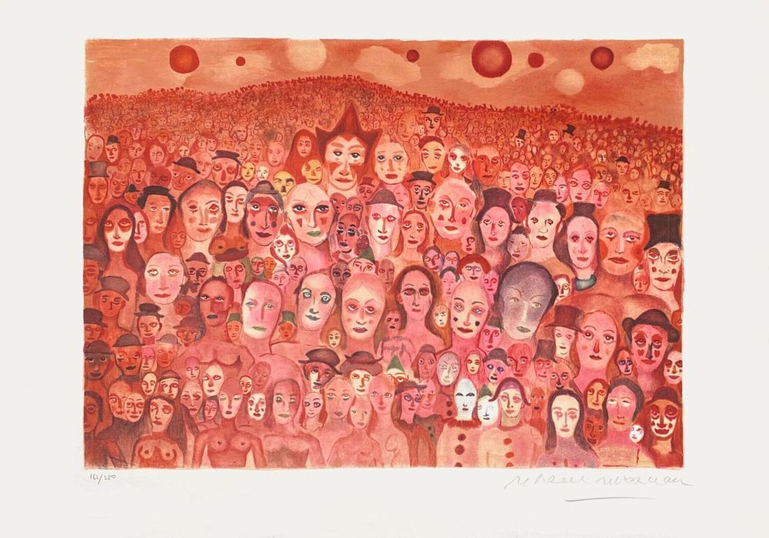 La foule Marcel Marceau Stampa in vendita