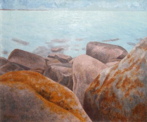 Le Lichen (Rochers Theven-Kerbrat) van Marcel Salinas, Schilderij te koop op Singulart