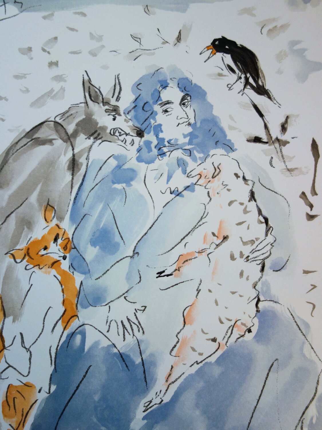 La Fontaine, le corbeau et le renard Marcel Vertes Druck zu verkaufen