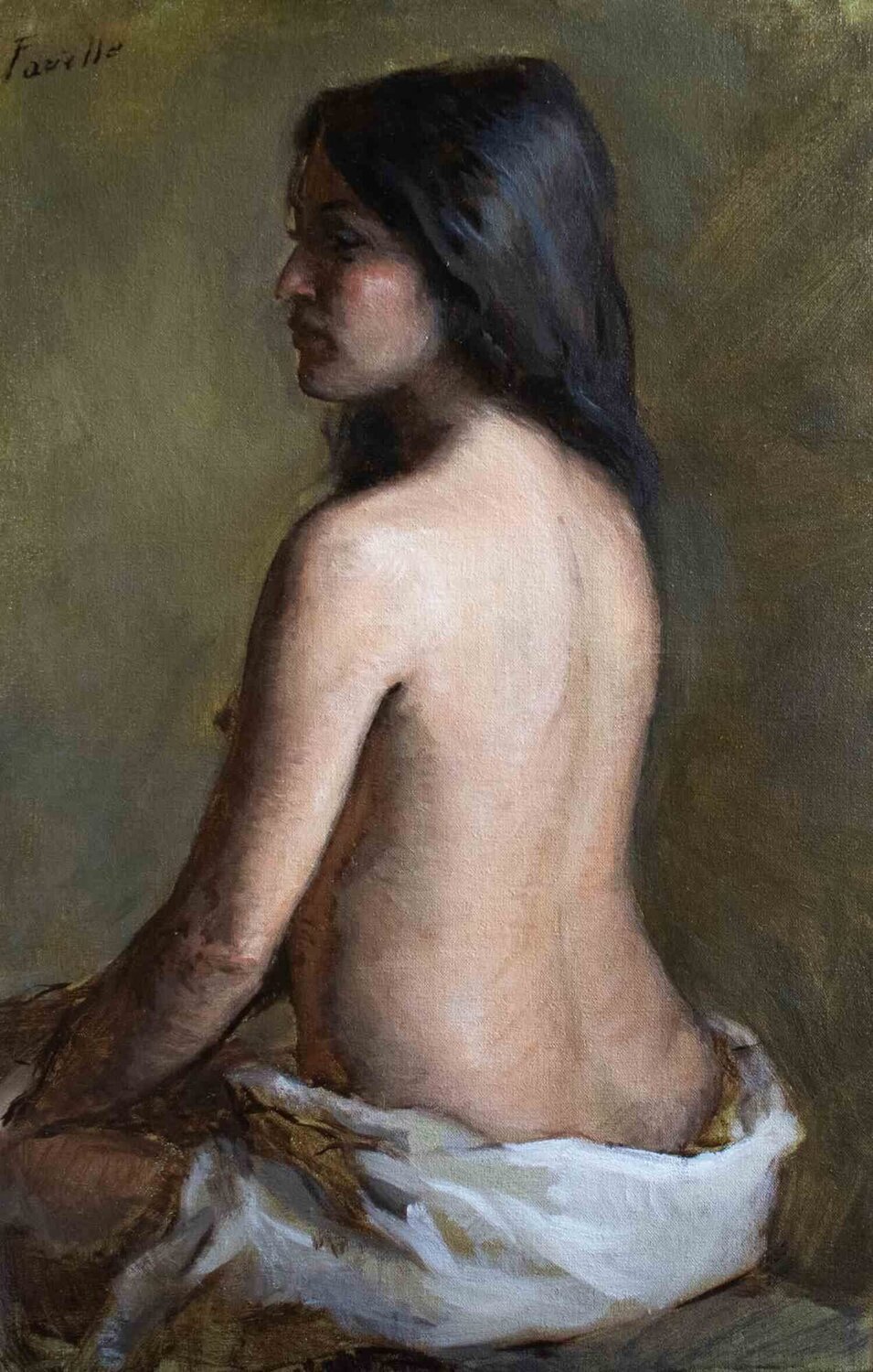 Meditation of a Young Girl Marco Fariello Originalgemälde zu verkaufen