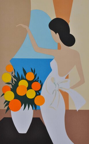 Le bouquet orange von Marie-Theresa Torres, Druck kaufen auf Singulart